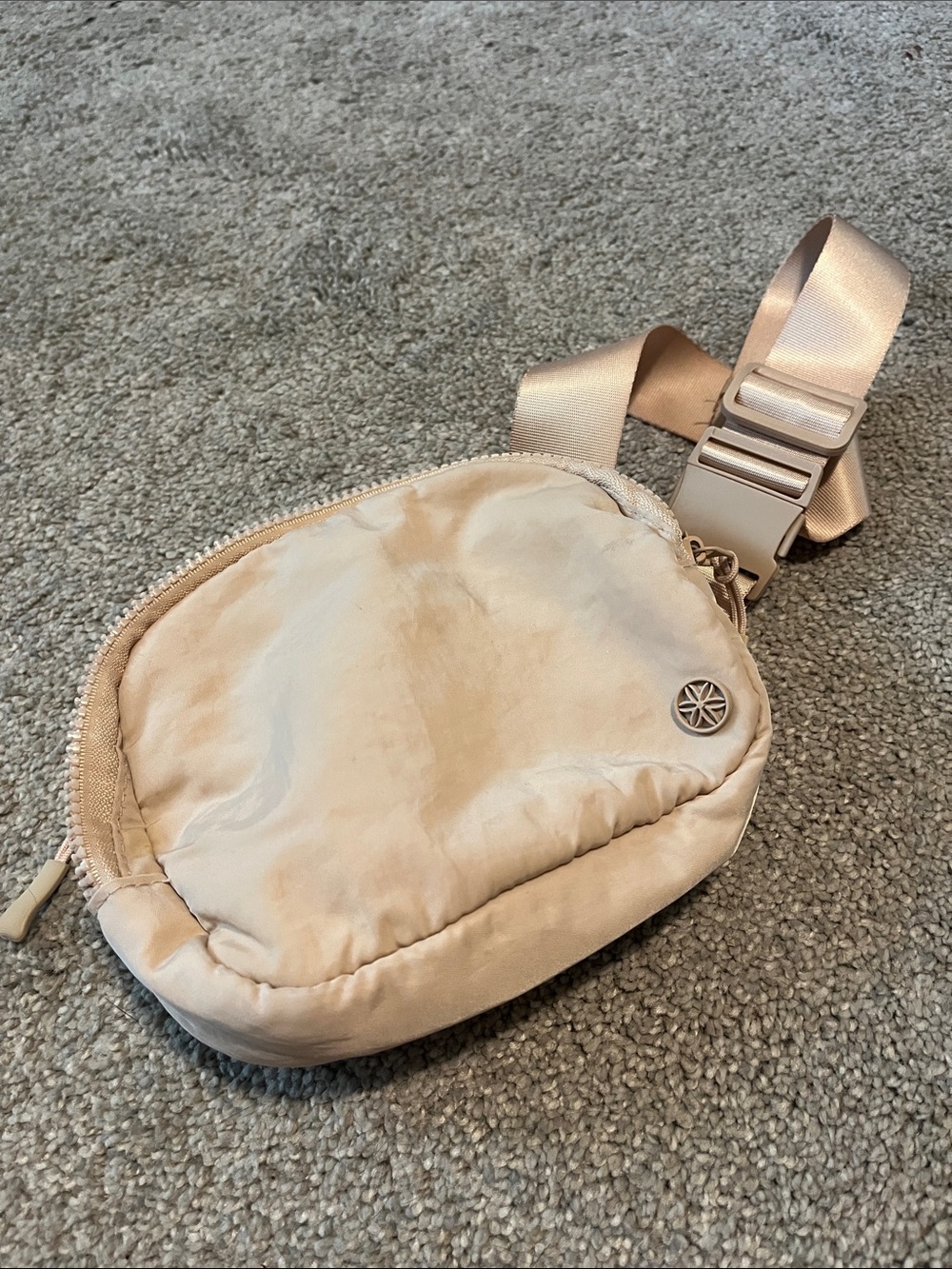 Beige Nylon Belt Bag with Subtle Logo Accent